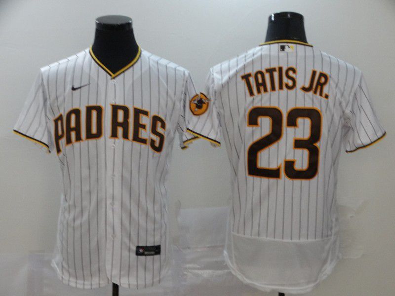 Men San Diego Padres #23 Tatis jr White stripes Nike Elite MLB Jerseys->houston astros->MLB Jersey
